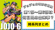 「ジョジョ」第1部〜第6部の時系列まとめ！各部は何日間の出来事？連載時期は？