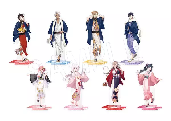 「「にじさんじ×極楽湯」11月1日よりコラボ！伏見ガクさんら8名の浴衣姿に「可愛すぎませんか」」の画像