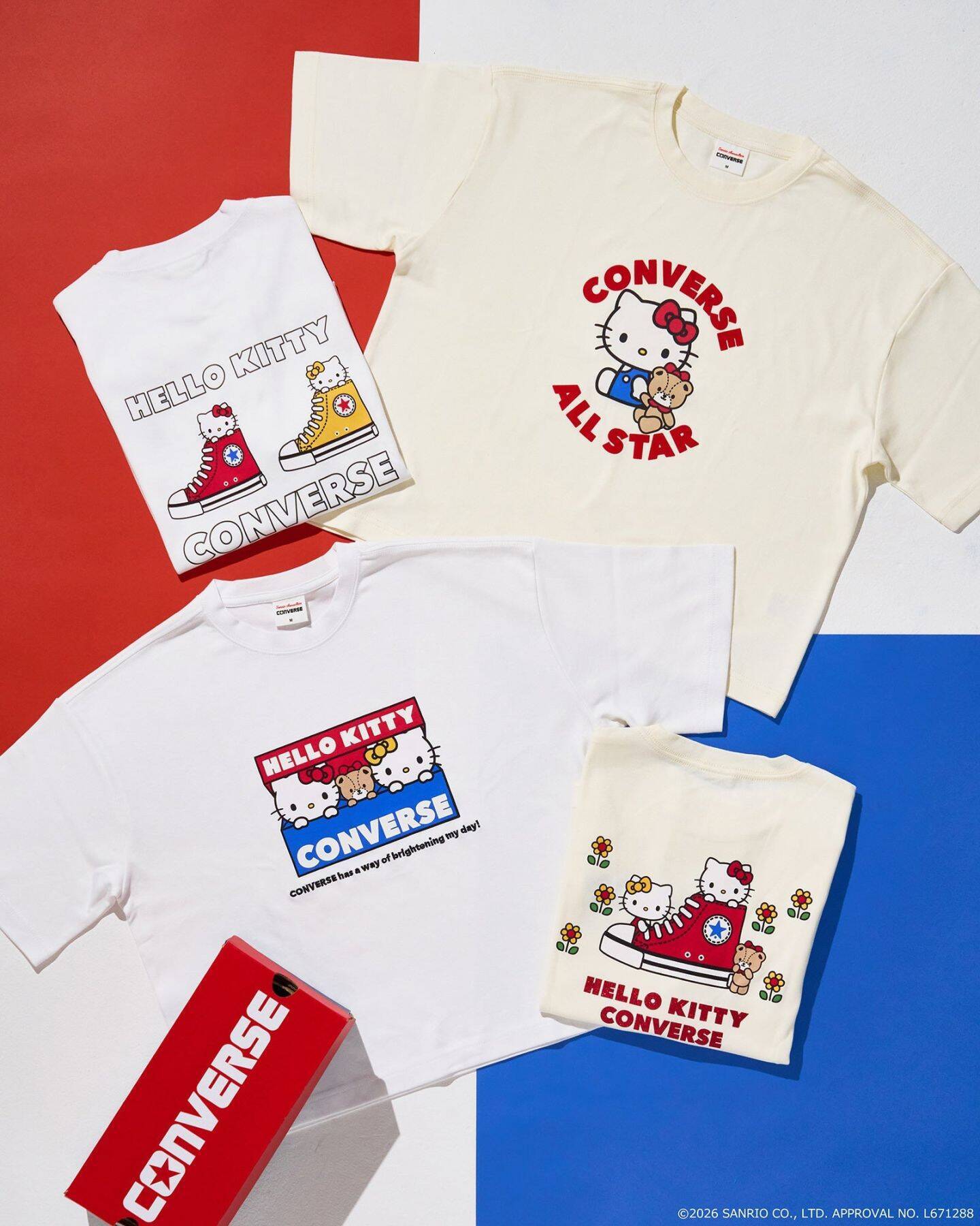 「ハローキティ×コンバース」PLAZA限定コラボ商品が6月11日発売！キティ＆ミミィがスニーカーから顔をのぞかせる全20アイテム