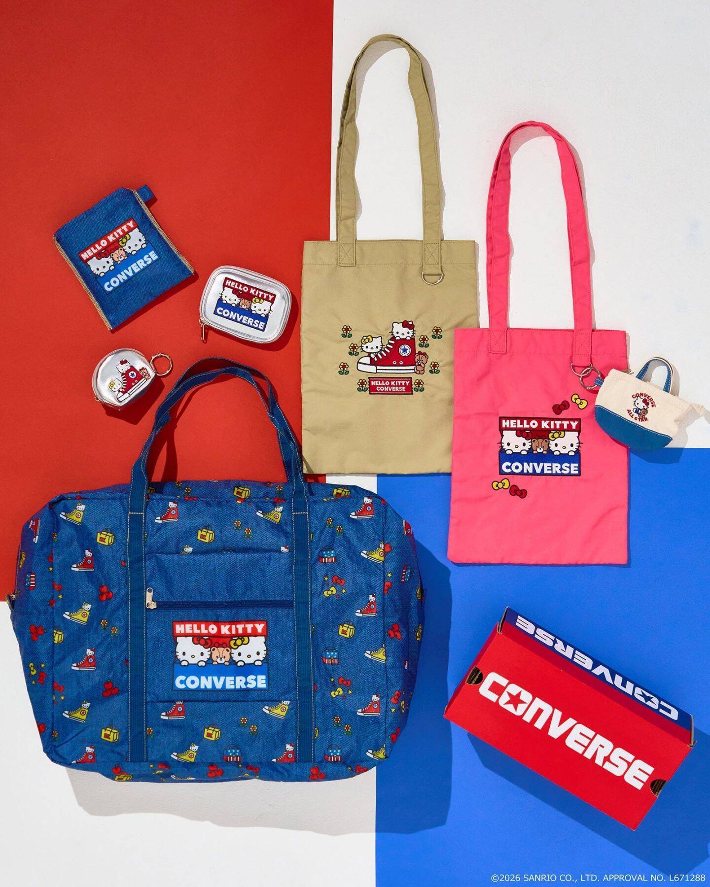 「ハローキティ×コンバース」PLAZA限定コラボ商品が6月11日発売！キティ＆ミミィがスニーカーから顔をのぞかせる全20アイテム