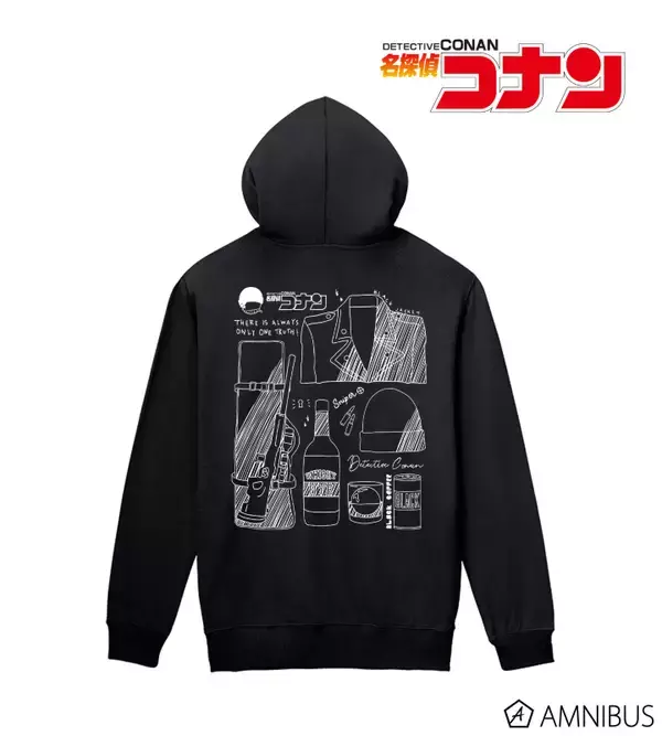 「『名探偵コナン』モチーフ柄ジップパーカーが登場！コナンはメガネ・蝶ネクタイ・スケボーなど」の画像