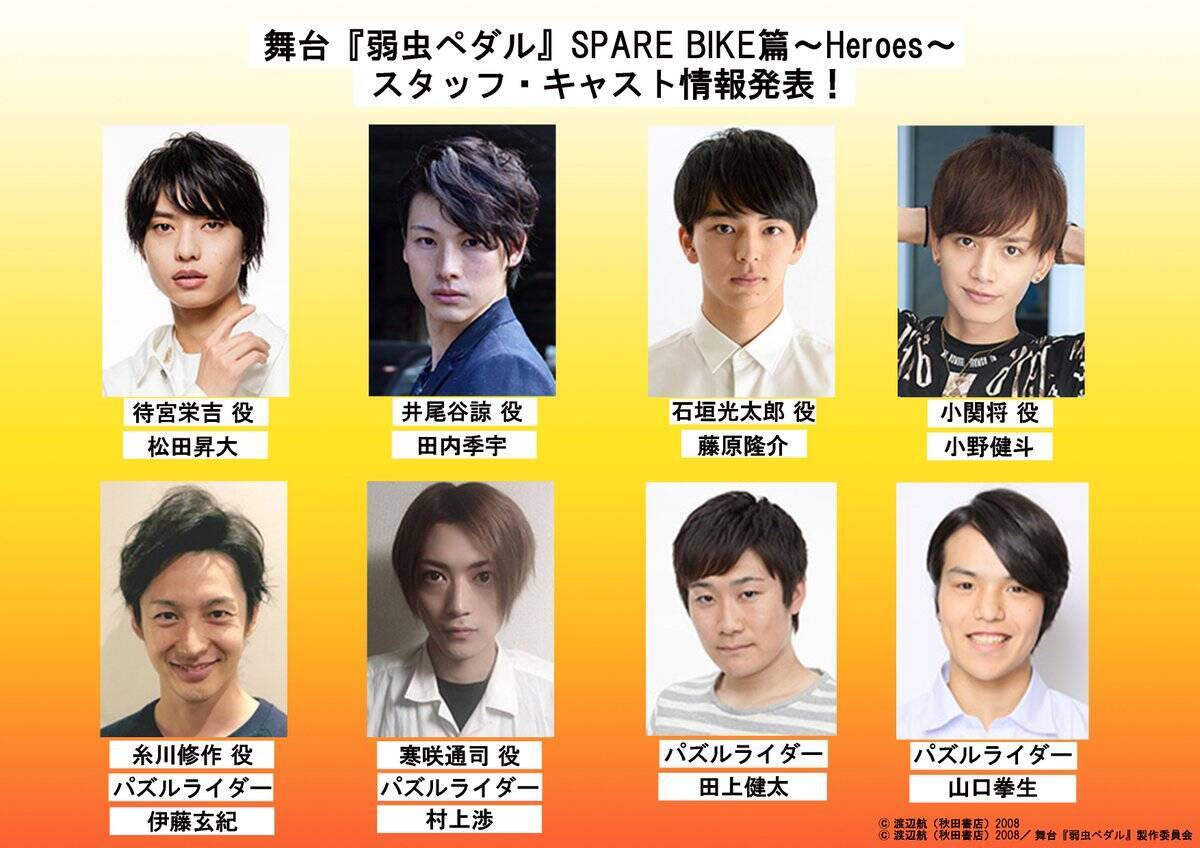 舞台 弱虫ペダル 新作公演 Spare Bike篇 キャスト公開 小野田坂道役は糠信泰州さん続投 年4月日 エキサイトニュース