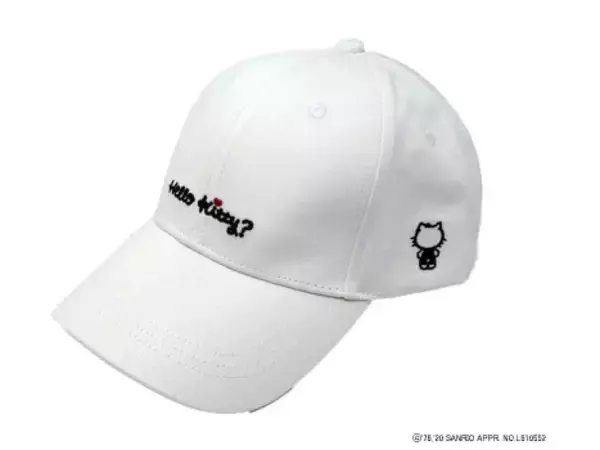 「『サンリオ』ハローキティのロゴ刺繍キャップが登場！大人可愛いシックなデザイン」の画像