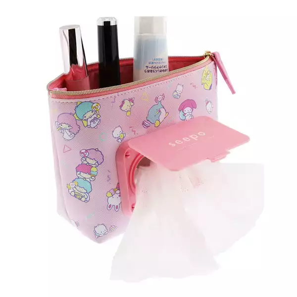 「『サンリオ』シートケースが一緒になった機能性ポーチ「seepo」登場！コスメや小物の持ち運びに便利」の画像