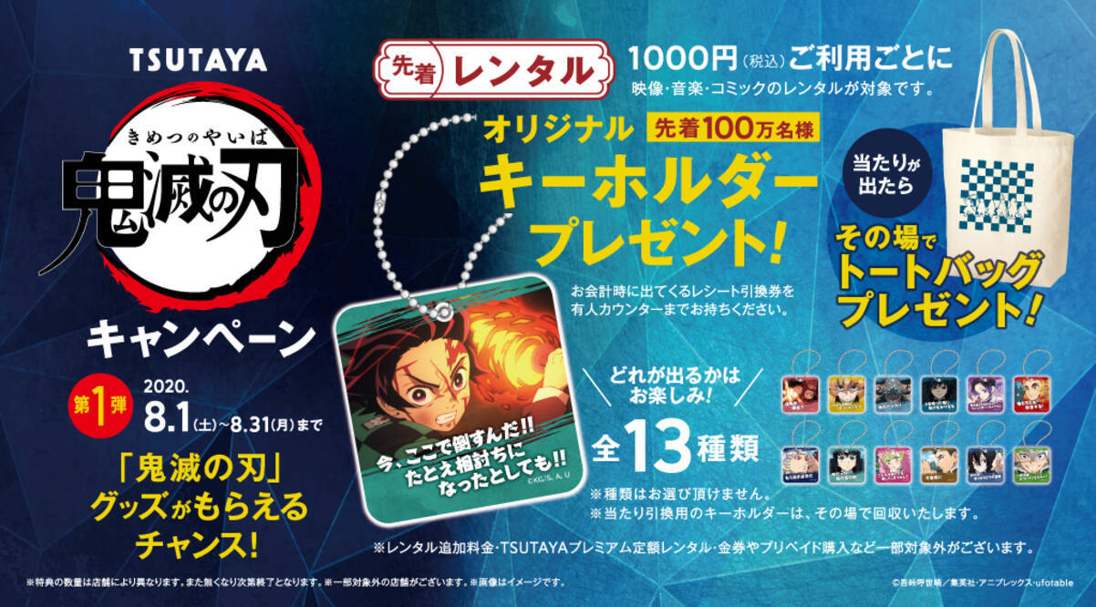 鬼滅の刃 Tsutaya キャンペーン開催決定 レンタル利用でオリジナルグッズプレゼント 年7月6日 エキサイトニュース