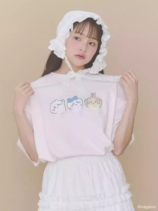「『ちいかわ』×merry jennyコラボが7月15日発売！ちいかわ達の立体マスコット付きリボントート＆ゆめかわTeeが登場」の画像