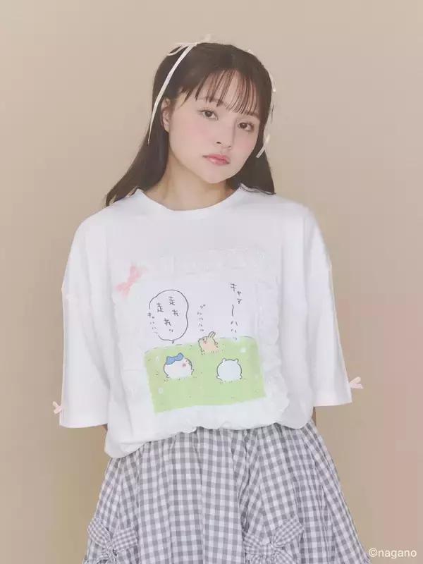 「『ちいかわ』×merry jennyコラボが7月15日発売！ちいかわ達の立体マスコット付きリボントート＆ゆめかわTeeが登場」の画像