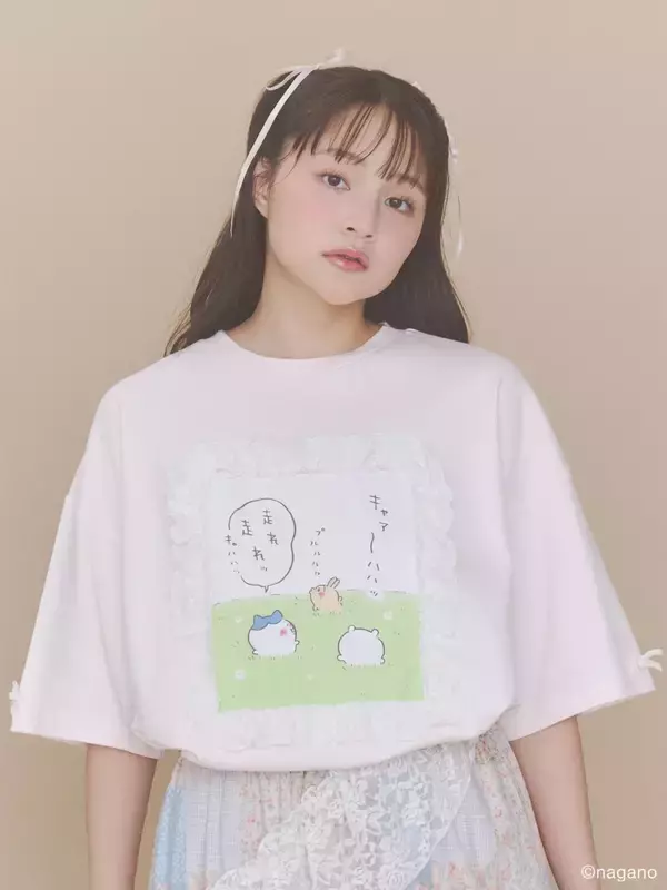 「『ちいかわ』×merry jennyコラボが7月15日発売！ちいかわ達の立体マスコット付きリボントート＆ゆめかわTeeが登場」の画像