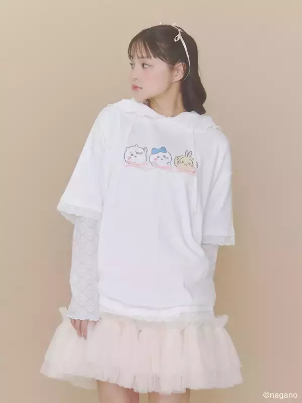 「『ちいかわ』×merry jennyコラボが7月15日発売！ちいかわ達の立体マスコット付きリボントート＆ゆめかわTeeが登場」の画像