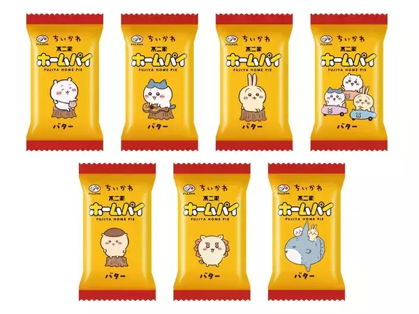 「『ちいかわ』×不二家が初コラボ！「むちゃうまプリン」味のカントリーマアムや1000分の1の確率で焼き印入りホームパイなど全8商品が登場」の画像