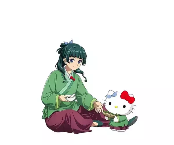 「「薬屋のひとりごと×サンリオ」コラボが6月24日先行通販開始！猫猫×ハローキティの描き下ろしアクスタ・缶バッジが尊い」の画像