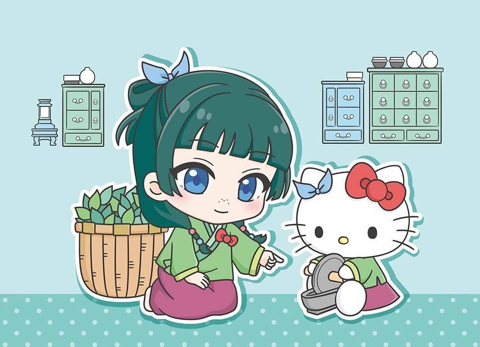 「薬屋のひとりごと×サンリオ」コラボが6月24日先行通販開始！猫猫×ハローキティの描き下ろしアクスタ・缶バッジが尊い