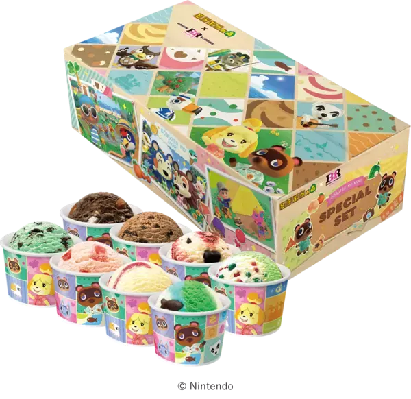「「どうぶつの森×サーティワン」初コラボが7月1日開始！しずえ＆たぬきちの夏の島ごちそうアイスや夜の島サンデーが登場」の画像