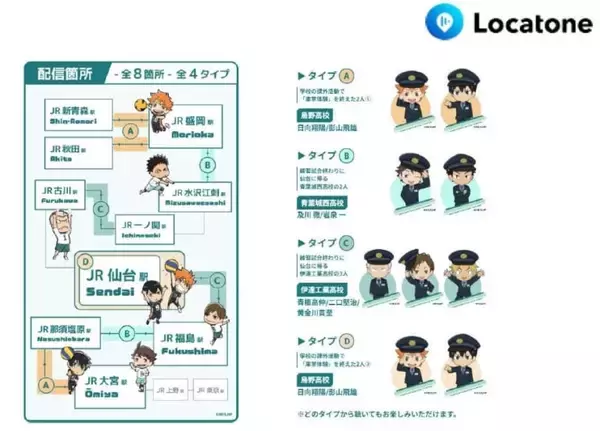 「『ハイキュー!!』×JR東日本「ようこそ仙台!!」8月19日開幕！駅員姿の日向＆影山らアクスタ・トレカ登場」の画像