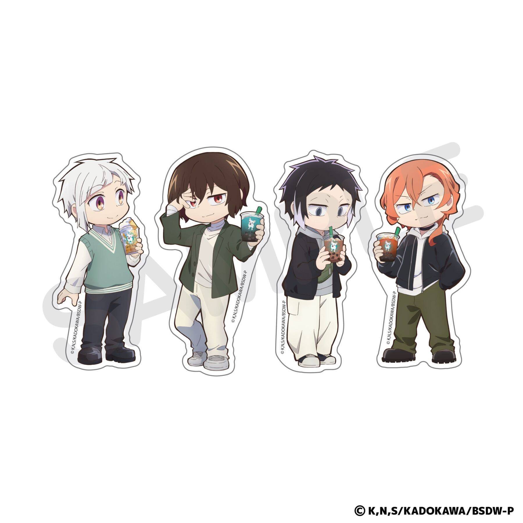 「文豪ストレイドッグス わん！×Bull Pulu」コラボが6月11日スタート！敦・太宰・芥川・中也の描き下ろしグッズ＆コラボドリンクが登場