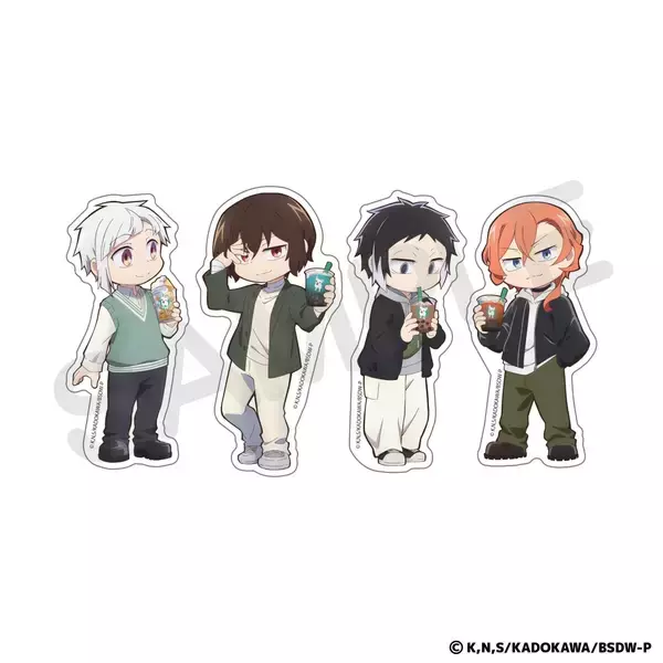 「「文豪ストレイドッグス わん！×Bull Pulu」コラボが6月11日スタート！敦・太宰・芥川・中也の描き下ろしグッズ＆コラボドリンクが登場」の画像