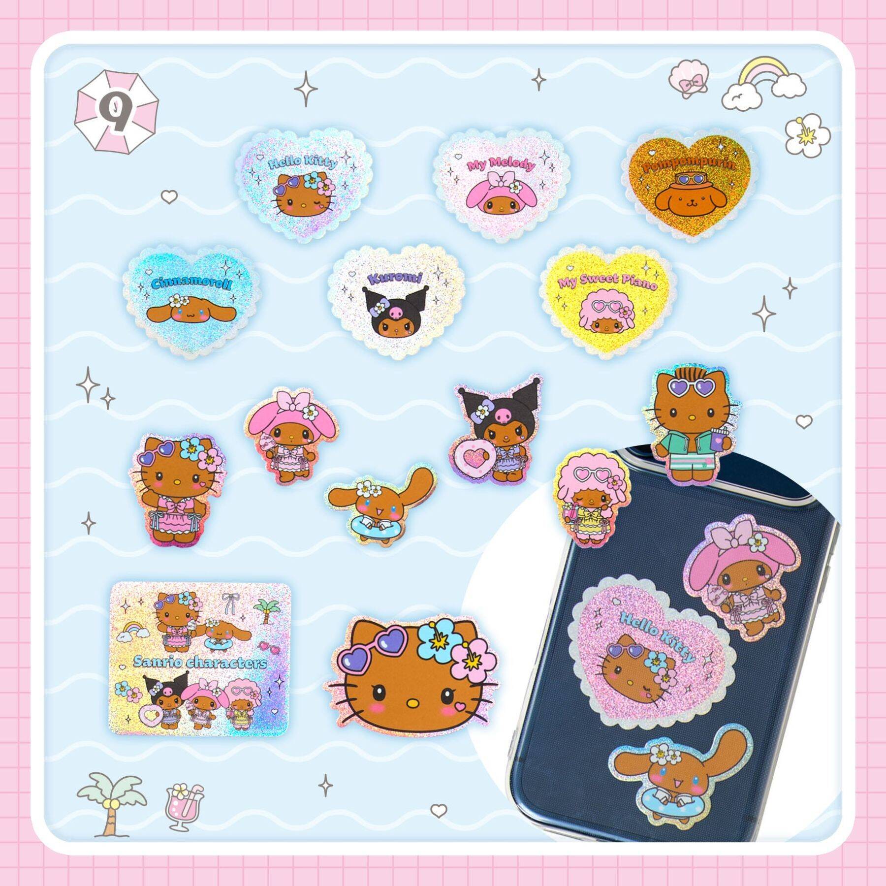 日焼けキティ＆クロミが水着姿に♪サンリオ「きらめきサマープール」8月19日発売、マスコットホルダー全7種が尊い