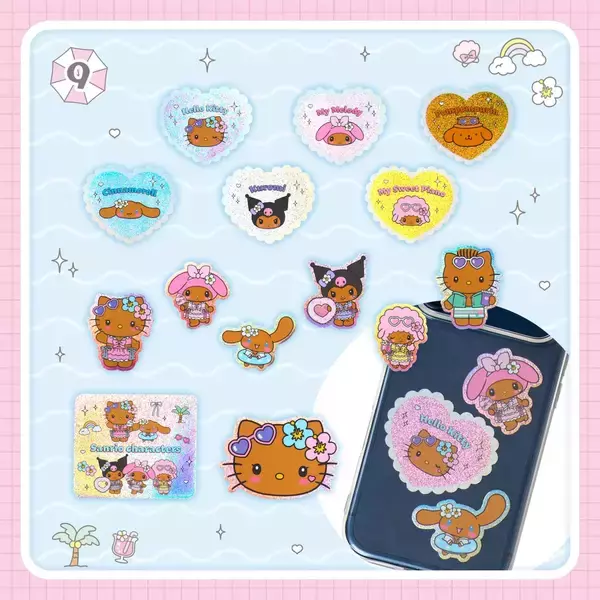 「日焼けキティ＆クロミが水着姿に♪サンリオ「きらめきサマープール」8月19日発売、マスコットホルダー全7種が尊い」の画像