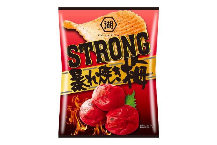 梅の旨みがアップ Koikeya Strong ポテトチップス 暴れ焼き梅 発売 21年1月16日 エキサイトニュース