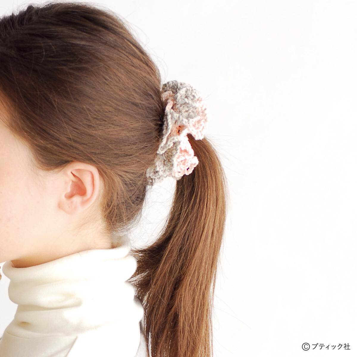 かぎ針編みの「シュシュ」の作り方