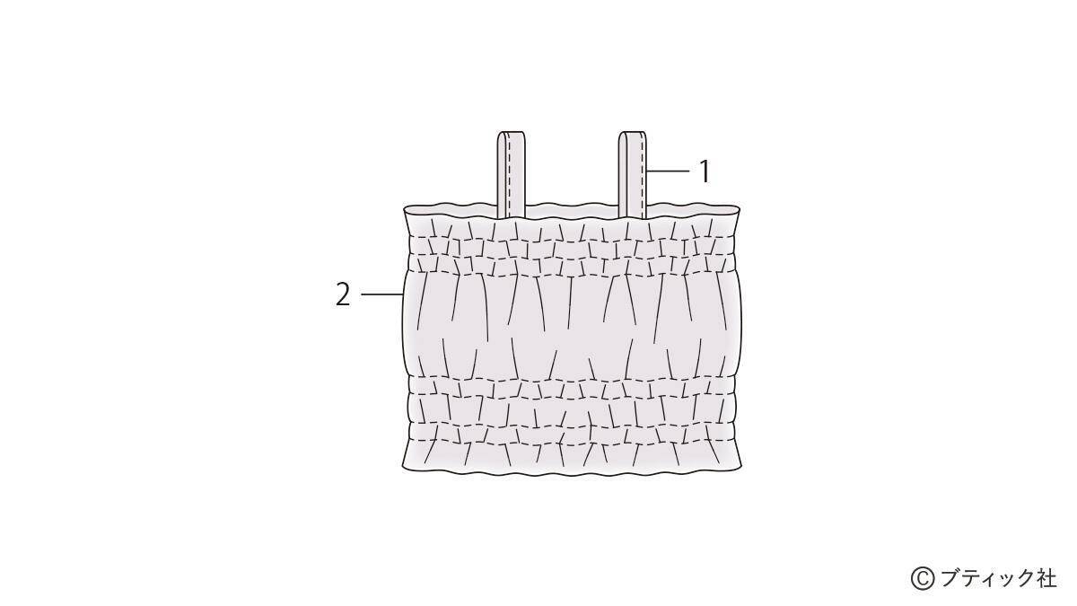 サテンで作った「ビスチェ」の作り方