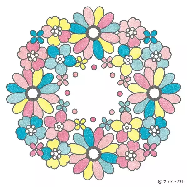 こどもマンダラぬりえ「はな」