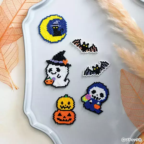 「ハロウィンのワッペンワーク「スケルトン」の作り方」の画像