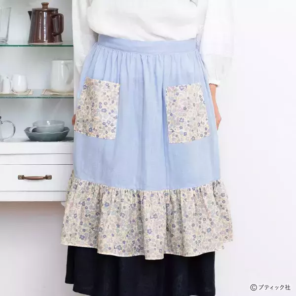 「ウエストギャザーのサロンエプロン」の作り方