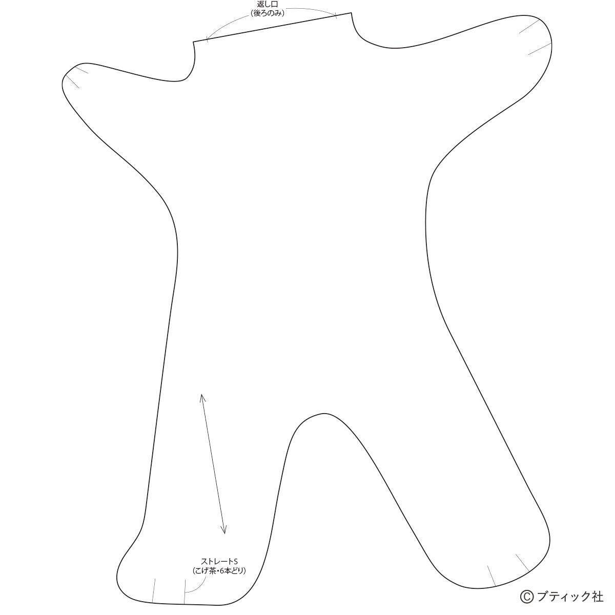海外風ぬいぐるみ「白いイヌ」の作り方