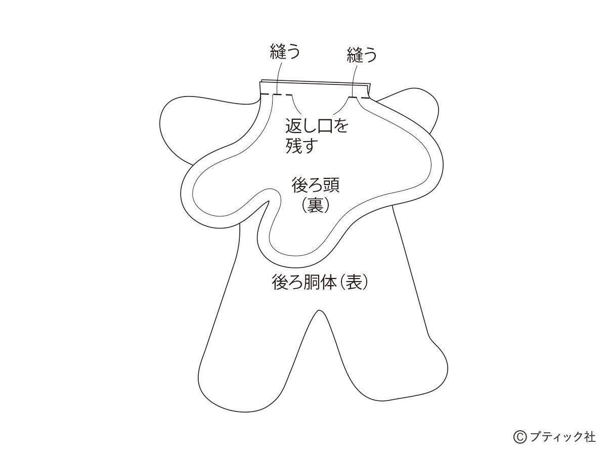 海外風ぬいぐるみ「白いイヌ」の作り方