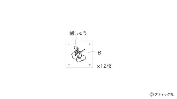 「「四角つなぎとブルーワークのタペストリー」の作り方」の画像