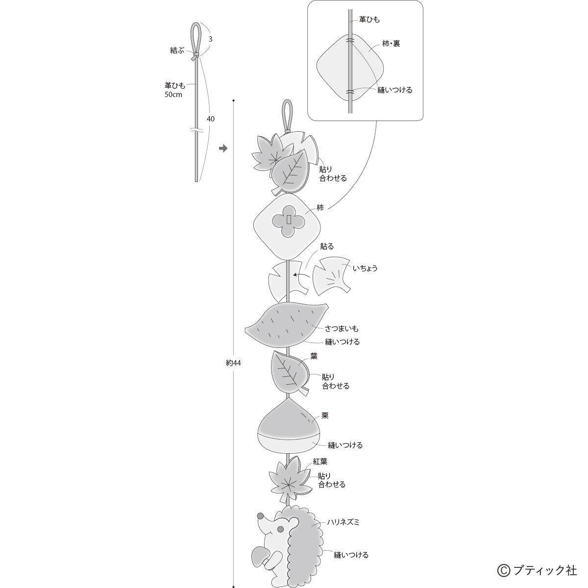 「実りの秋の1本飾り」の作り方