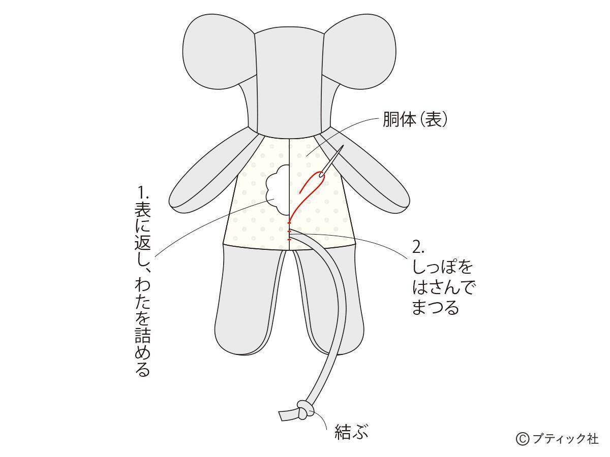 海外風ぬいぐるみ「ネズミ」の作り方