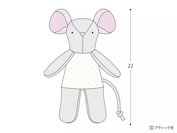 「海外風ぬいぐるみ「ネズミ」の作り方」の画像