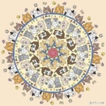 ねこだらけのマンダラぬりえ「Baby cats」