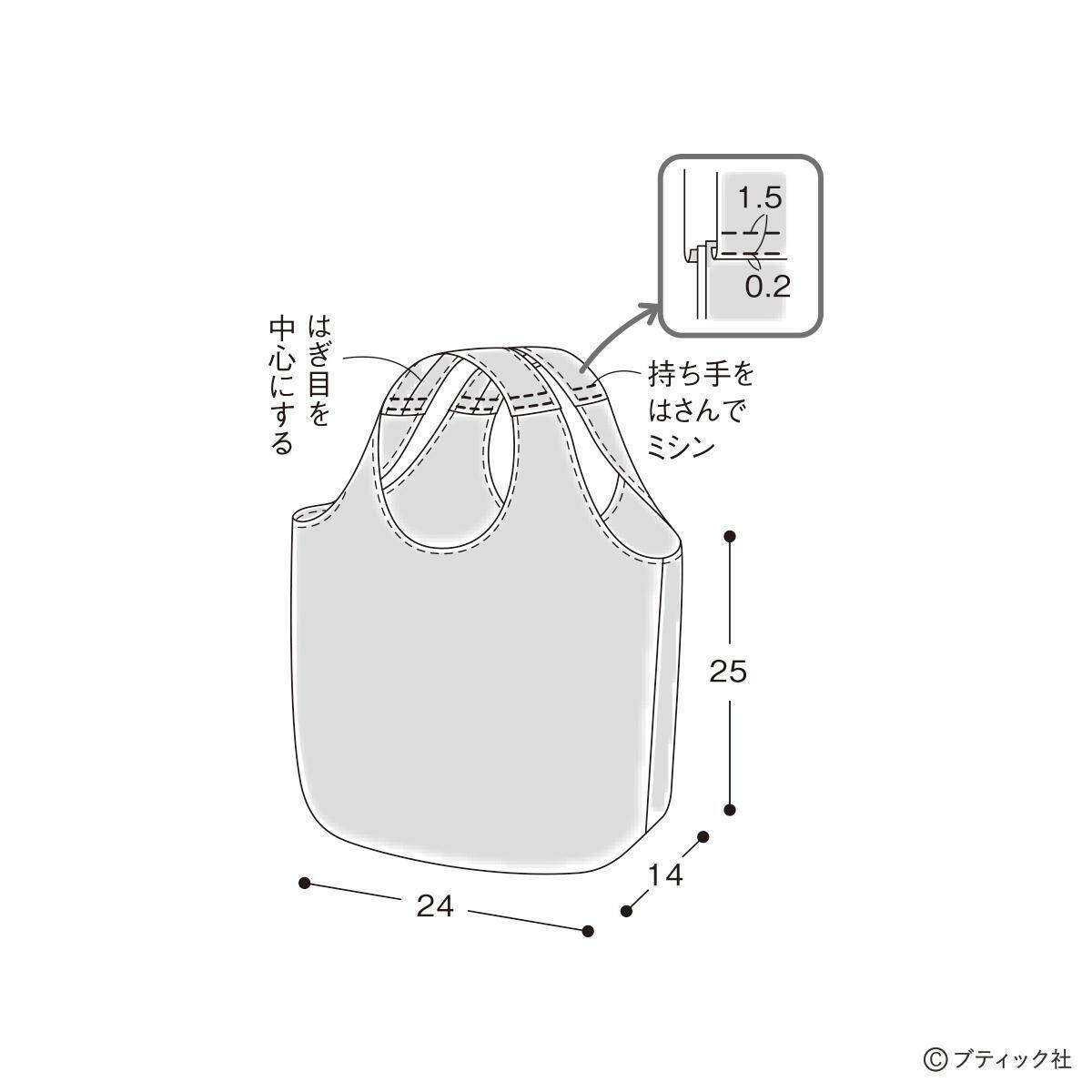 「持ち手続きのバッグ」の作り方