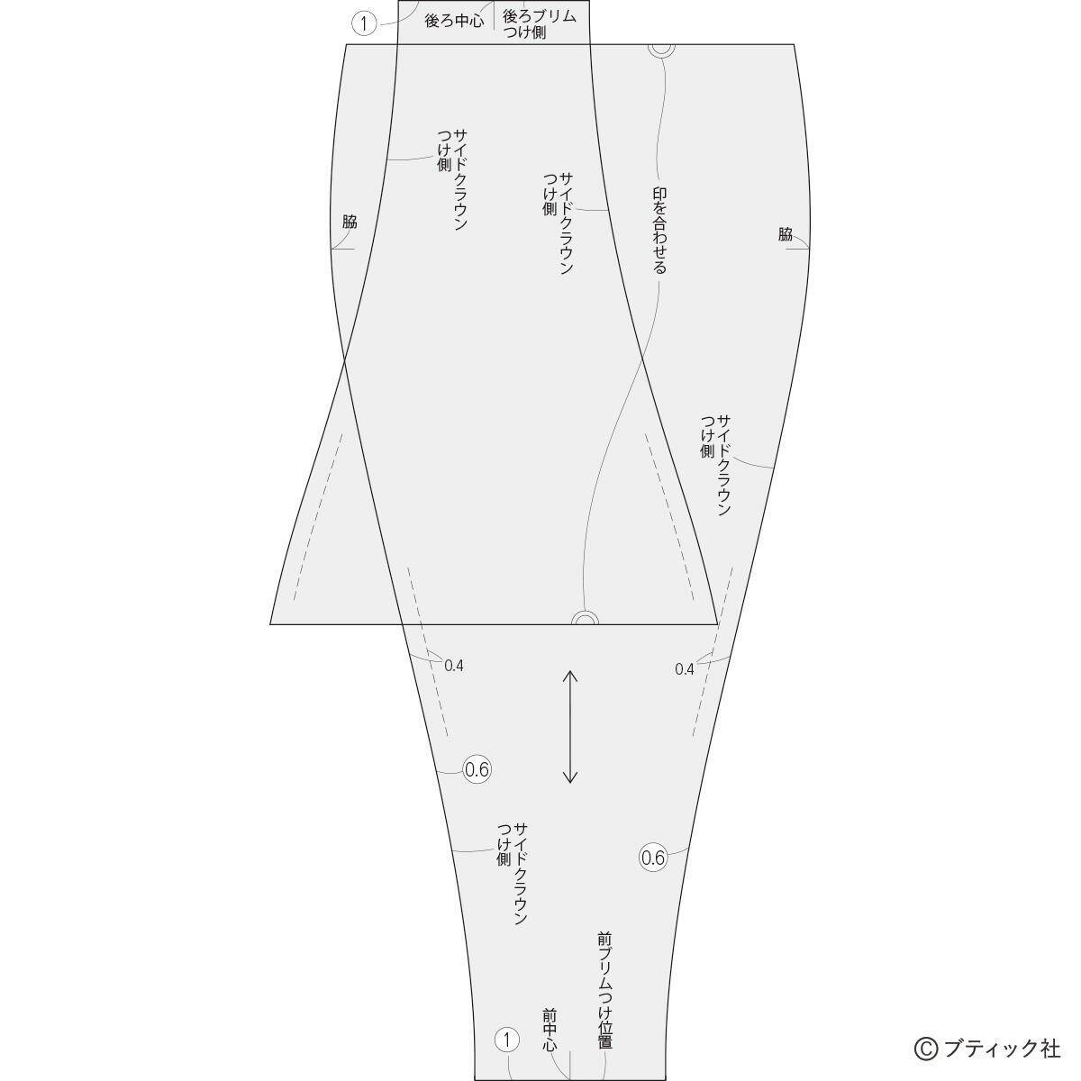 「エンブロイダリーレースの中折れ帽」の作り方