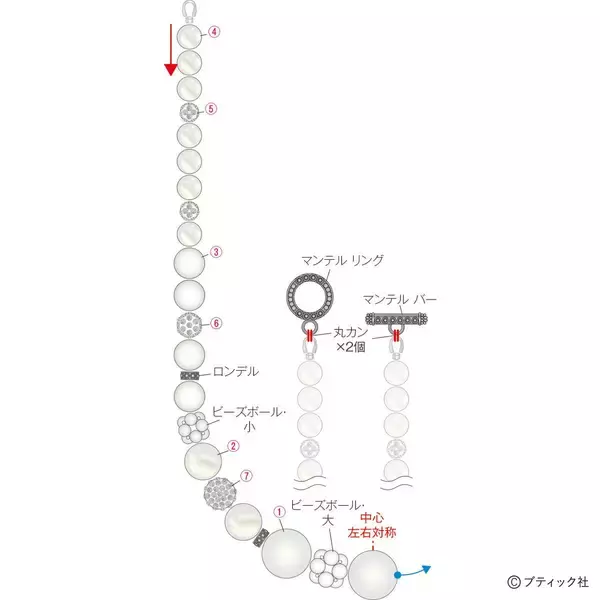 「「ホーリーホワイト ネックレス＆イヤリング」の作り方」の画像