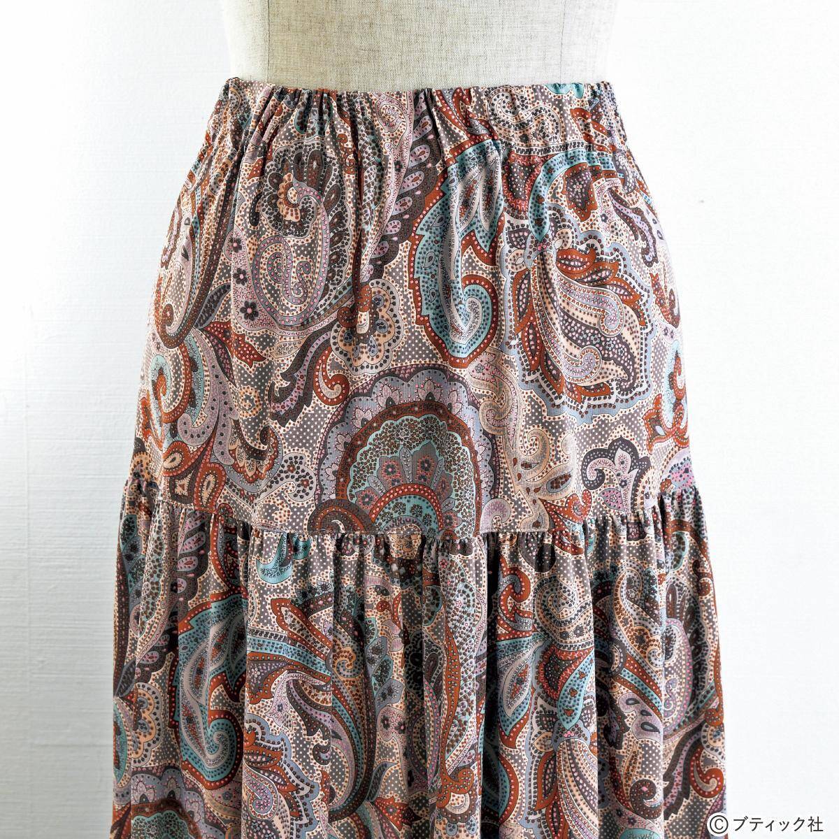 「ふんわり3段のティアードスカート(総ゴム仕立て)」作り方