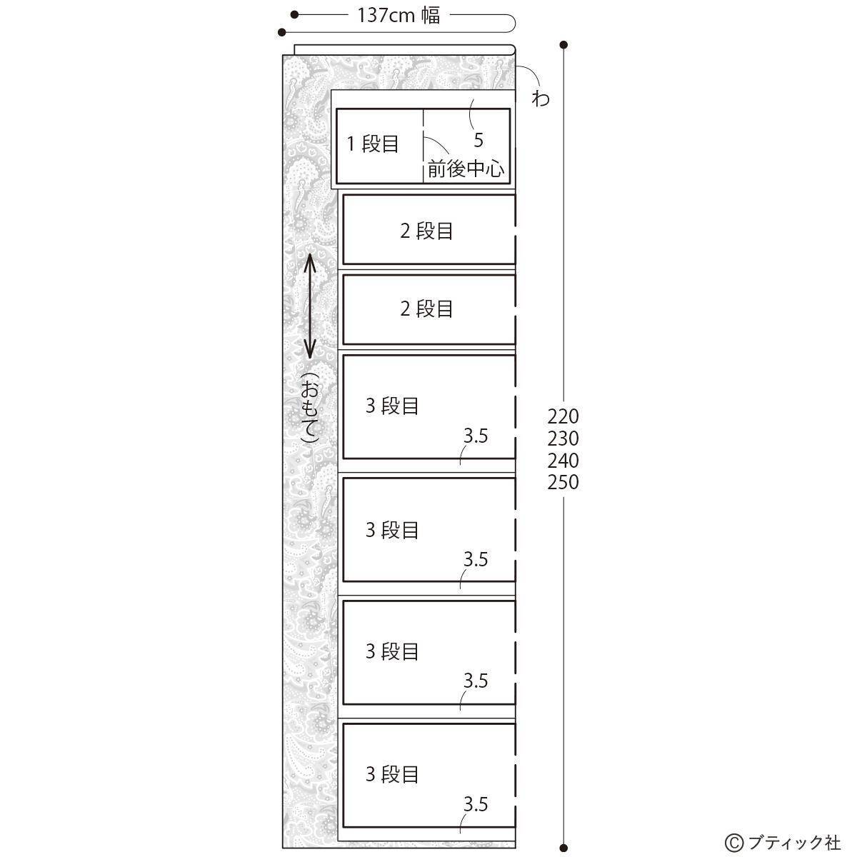 「ふんわり3段のティアードスカート(総ゴム仕立て)」作り方