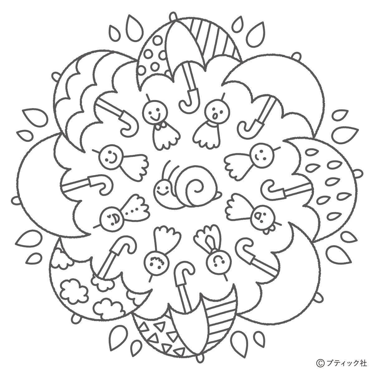 こどもマンダラ塗り絵 かさ 図案ダウンロードあり 21年3月24日 エキサイトニュース