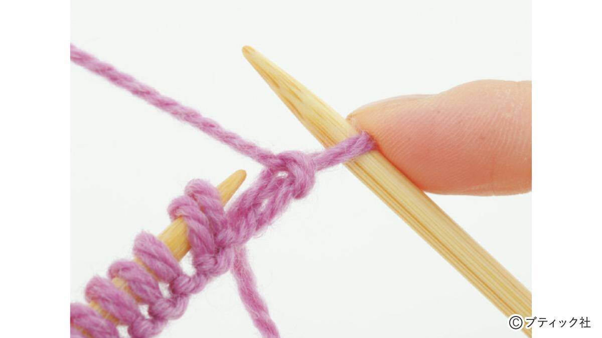 「1目ゴム編みのハンドウォーマー」の編み方