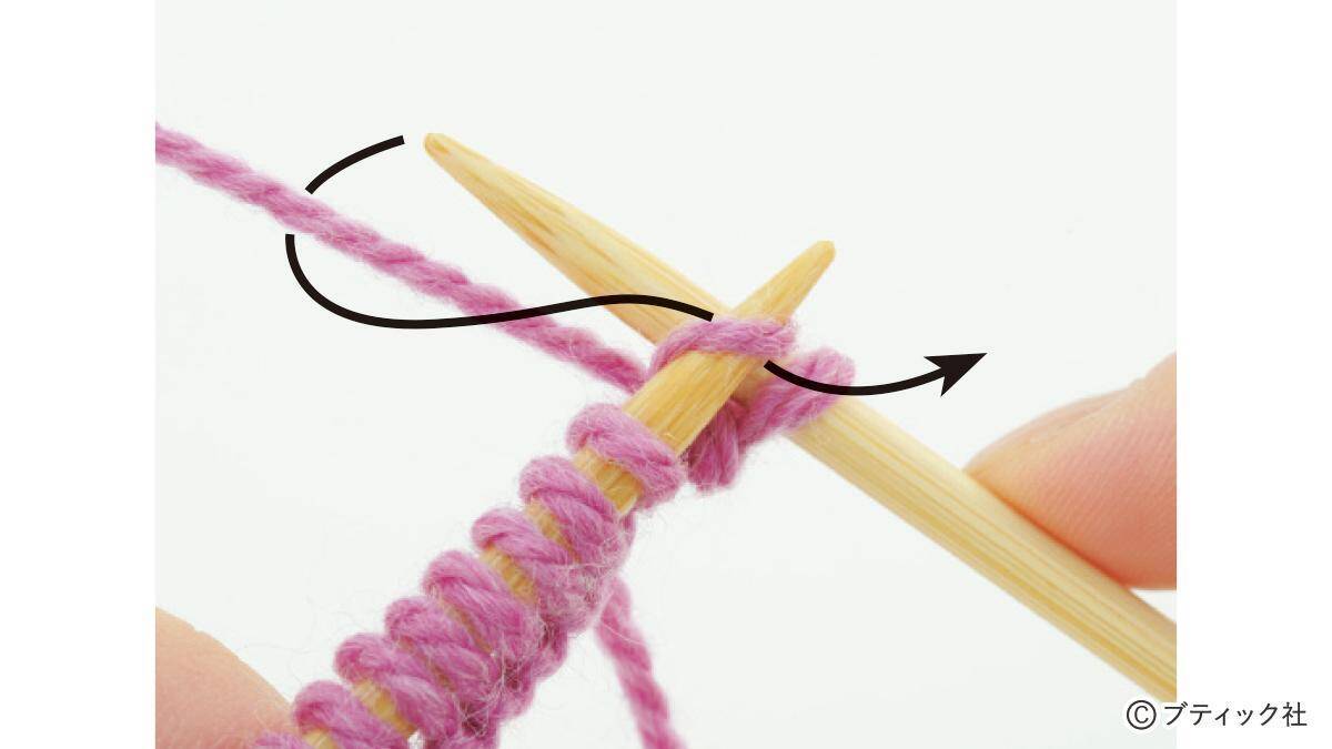 「1目ゴム編みのハンドウォーマー」の編み方