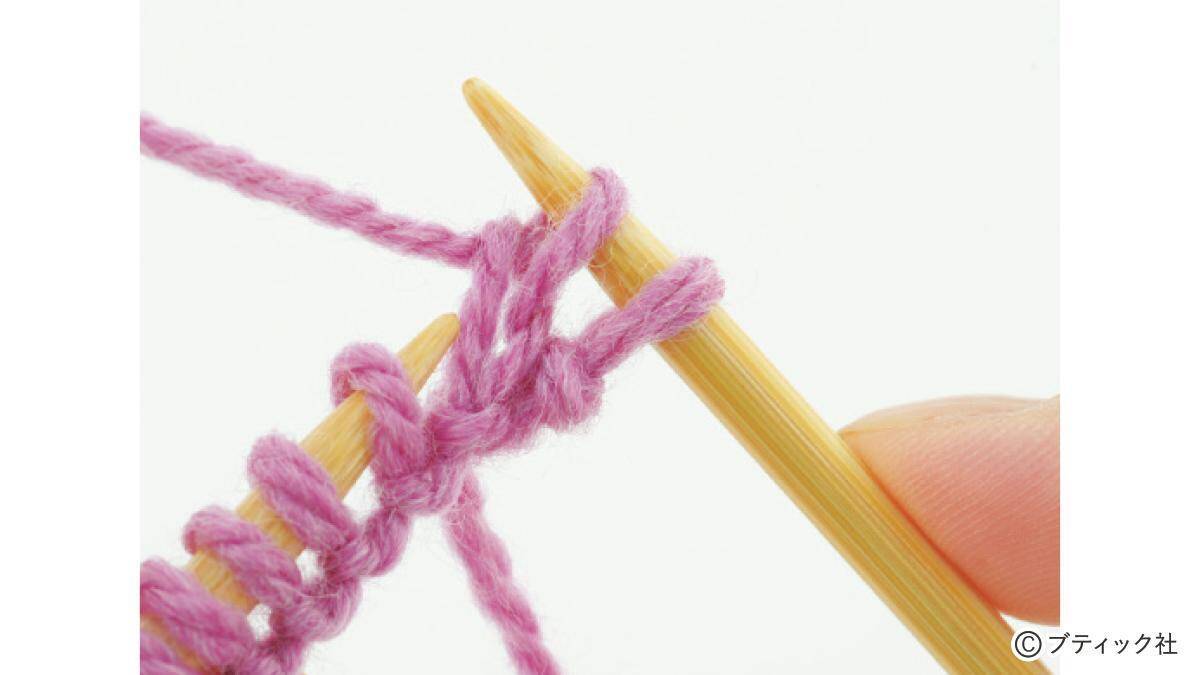 「1目ゴム編みのハンドウォーマー」の編み方