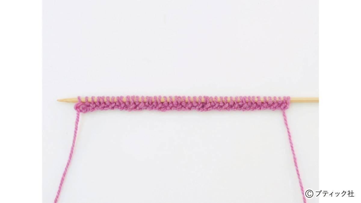 「1目ゴム編みのハンドウォーマー」の編み方