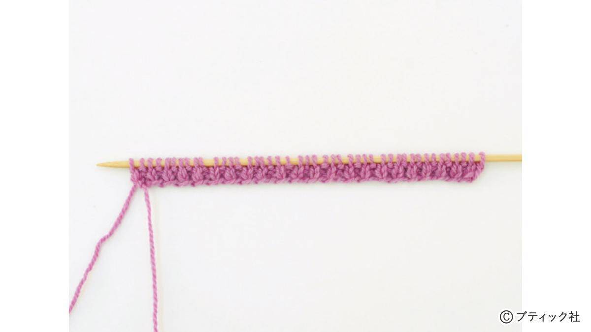 「1目ゴム編みのハンドウォーマー」の編み方