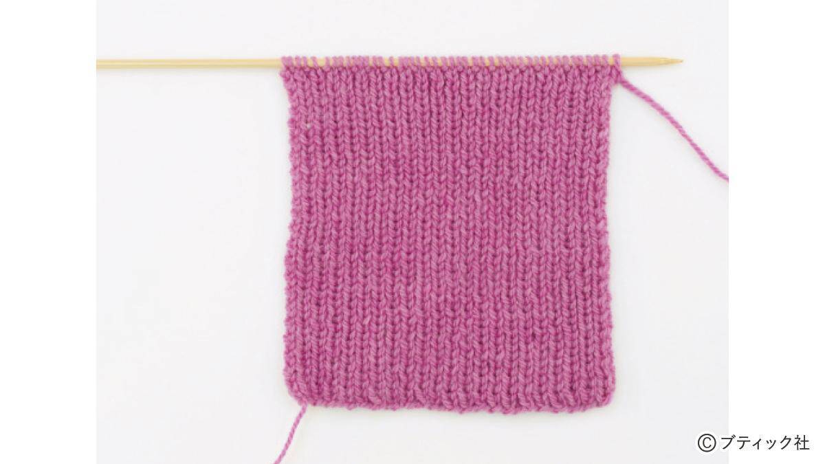 「1目ゴム編みのハンドウォーマー」の編み方