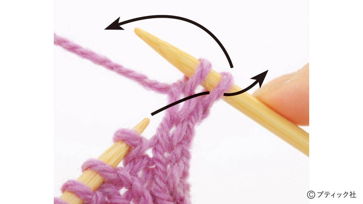 「1目ゴム編みのハンドウォーマー」の編み方