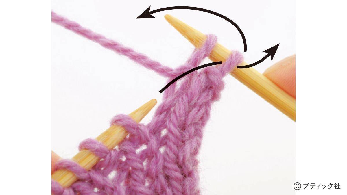 「1目ゴム編みのハンドウォーマー」の編み方