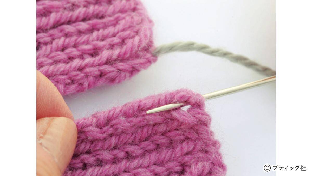 「1目ゴム編みのハンドウォーマー」の編み方